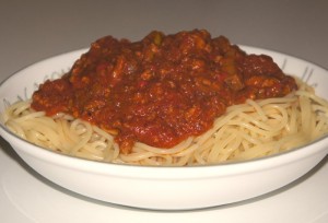Bologuese sauce on pasta